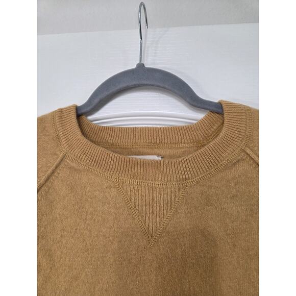 American Eagle AE77 100% Cashmere Luxe Soft Mustard Yellow Sweater Large Unisex - Picture 3 of 10